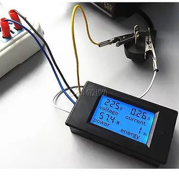 20A AC Digital LCD wattmetru Power Monitor de Energie Ampermetru Voltmetru Iluminare din spate Albastru Dual de Măsurare a 80-260V