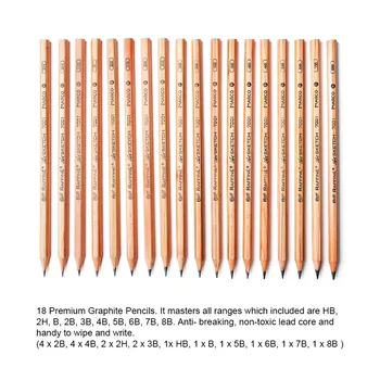 29 Piese Profesionale Schiță Și De Desen Artă Tool Kit Cu Creioane Grafit, Creioane De Cărbune, Hârtie Erasable Pen, Cuțit Ambarcațiune