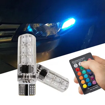 2x T10 5050 LED-uri RGB Multi-culoare Interior Pană Partea Strobe Lumină de Control de la Distanță luz ligero styling fierbinte noi de calitate de 17july19