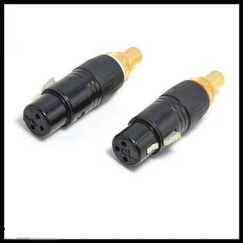 2x XLR pentru RCA Feminin Adaptor de Priza de Aur Echilibrat Cablu Plug de sex Masculin