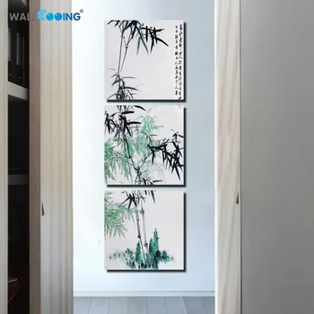 3 Buc / set Artist Canvas Încă de Viață de Bambus De la pictură și forme de Imagine vertical Panza Printuri Poze de Perete pentru camera de zi