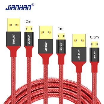 3 Pack (0,5 M/1M/2M) Reversibile Cablu Micro USB JianHan Rapid de Încărcare Cablu de Date Incarcator pentru Xiaomi, Samsung, Huawei, LG, Motorola