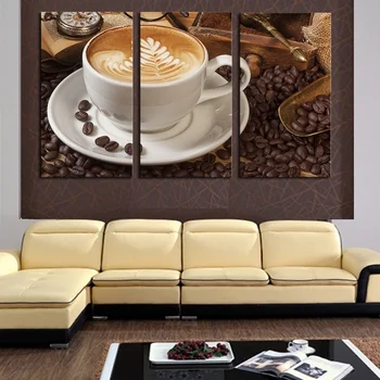 3 Panoul de artă panza de Cafea Bucătărie modernă tablou abstract imagini de perete pentru camera de zi de decorare imagini