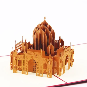 (3 piese/lot) de Afaceri Personalizate Disponibile Epocă Indian Taj Mahal 3D POP-Up de Felicitare 3D Ziua de Suveniruri Carduri Cadou C3028