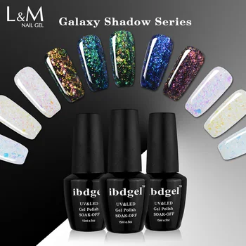 3 Sticle Set 2017 New sosire Galaxy Umbra Serie de Gel lac de Unghii Bling Colorate Gelpolish ibdgel Romantic Unghii Adeziv Stil