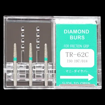 30buc(10 cutii) Dentare Freze de Diamant TR-62C Slefuit Burghiu FG1.6mm Vitezei Piesa Lustruire Dentist Bavuri