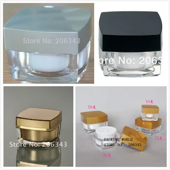 30G acril forma patrata pla crema borcan borcan de plastic pentru ochi ser/zi creme de noapte/mască de esență/crema/gel cosmetice de ambalare
