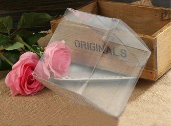 30pcs 9*9*10 cm de plastic transparent din pvc caseta de ambalare cutii pentru cadouri/ciocolata/bomboane/cosmetice/tort/meserii pătrat transparent Cutie pvc