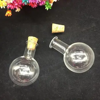 30sets/lot Transparent de calitate superioară cu Balonul Rotund Colier cu Pandantive Mici de Sticlă care doresc Sticle Cu dop de Plută Cadou Borcane de Sticlă diy Flacon