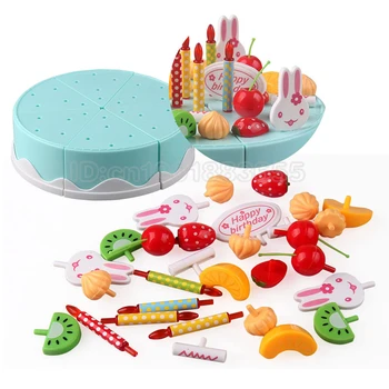 38Pcs Copii Copii mai Devreme de Învățământ Jucărie Clasic Tort Jucărie DIY Fructe de Tăiere Bucătărie Model de Cadouri de Crăciun pentru copii jucarii