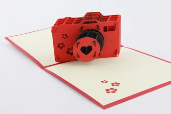 3D Camera de Epocă Felicitari/ amuzant pop-up card/ transport Gratuit