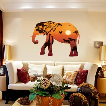 3D DIY Elefant Decor Living Modern Decor Acasă Autocolante de Perete Copac Perete Decalcomanii Autocolant de Animale Frescă Murală Wallstickers