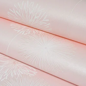 3D Tapet Romantic Pink Dandelion Fibre de Lemn Non-Țesute Flocking Foto gazete de Perete Camera de zi Dormitor Papel De Parede 3D Sala