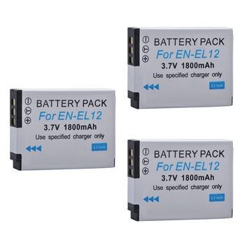 3Packs de EN-EL12 Acumulatori + Încărcător de Baterie kit pentru Nikon Coolpix A900, AW100, AW110, AW120, AW130, S31, S800C, S6100, S6200