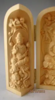 3PCS CHINEZESC Sculptură în lemn a lui Buddha Cimișir Buddha NR