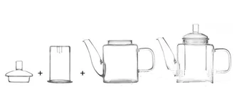 3pcs/lot de vânzare fierbinte 400ml rezistent la temperaturi ridicate pătrat ceainic de sticla cu 2 buc 50ml strat dublu de sticlă ceașcă de ceai set OL 0124