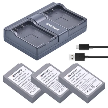3Pcs PS-BLS5 BLS-5 BLS5 BLS-50 BLS50 Baterie + Dual USB Incarcator pentru Olympus PEN E-PL2,E-PL5,E-PL6,E-PL7,E-PM2, OM-D E-M1 Camere