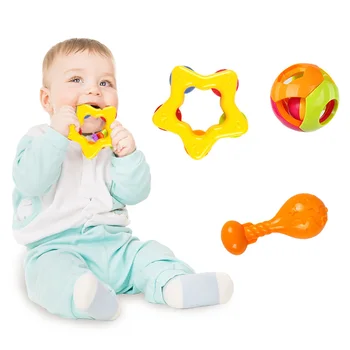 3PCS/Set Nou Copil Minunat Zornăitoare, Jucării din Plastic, pentru Copii de Pat Mână se Agită Clopoțelul 0-24 luni Nou-născut Copii de Învățământ Cadou