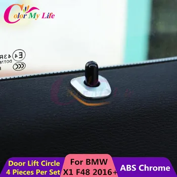 4 Buc/Set ABS Cromat Auto Door Lock Butonul liftului Cerc Trim Autocolant pentru BMW X1 F48 2016 2017 Accesorii Auto
