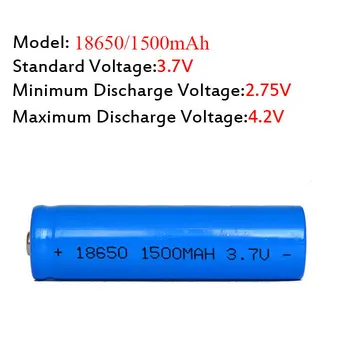 4 X 18650 Baterii Reîncărcabile Albastru 3.7 v 1500mAh 18650 Baterie Litiu-Ion Pentru lanterna led-uri lanterna Power Bank