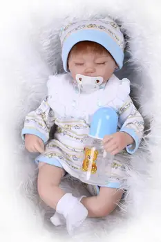 43cm 15inch Moda Păpuși Reborn Silicon Baby Doll Copil Jucării pentru Copii de Dormit Papusa zile de Nastere Cadouri de Craciun pentru Baiat Fata