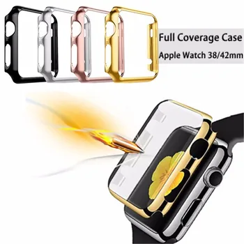 4buc Subtire Ceas Caz Acoperire Ecran Protector din Sticla Temperata pentru Apple Watch 38/42mm Coajă de Protecție