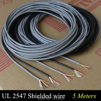 5 Metri de Mare Calitate UL 2547 28/26/24 AWG Multi-core de Control Cablu de Cupru Ecranat Cablu Audio pentru Căști Cablu de Semnal de Linie
