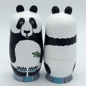5 Straturi de Păpuși Cuiburi de Lemn Panda, Pinguin, Urs Fata Delfin Mână-pictat rusă Papusa Matryoshka Jucărie Decor Acasă Copil Cadou YH-17