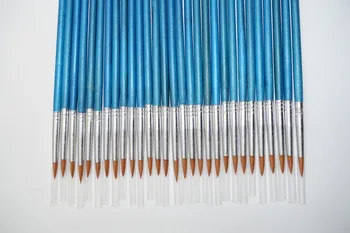 50 buc/set Multi funcția de nailon Albastru scurt lemn perie pulbere de apă propenă pictura in acuarela pen Cap Rotund Linie Cârlig Pen