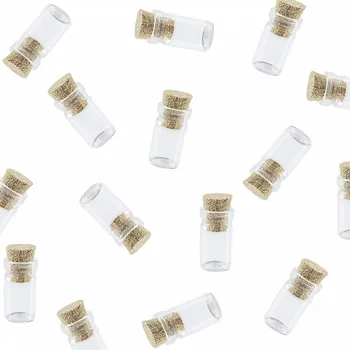 50 de Sticle + 50 Șuruburi de luare de Bijuterii Mini Tiny Clar Borcane de Sticlă Sticle cu Dopuri de Pluta pentru Arte și Meserii, Favoruri de Partid Pend