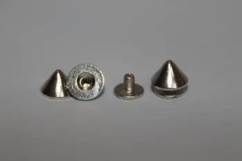 50 SET Argint Punk Vârf de Con cu Șurub Spate Capse/Nituri de 9.5 mm x 6mm - UK VÂNZĂTOR