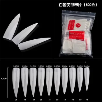 500 Buc/Set Transparent Ascuțite Unghii False coreean Acrilic UV Salon de Design Plin Sfaturi de Unghii False Manichiura Beauty Nail Art Instrument