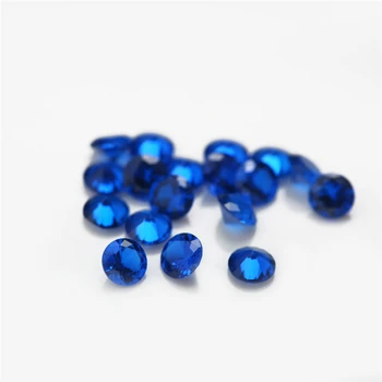 500pcs 1.0~3.0 mm 113# Tăiat Rotund Albastru Pietre Sintetice Spinel Albastru Stone Pentru Bijuterii