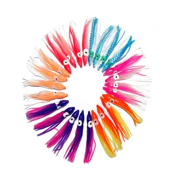 50pcs de 7,5 cm, din Plastic Moale Caracatiță Momeli de Pescuit Pentru Jiguri Mixt Color Luminos de Silicon Caracatiță Fusta Artificiale Jigging Momeala