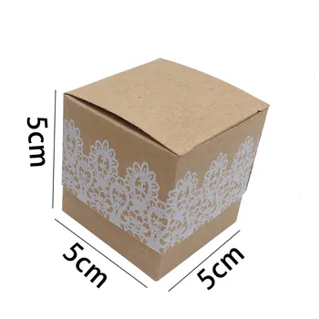 50pcs dulce Decor minunat cutie de Bomboane cutii de hârtie cutie de Cadou Rustic & Lace Kraft Favoarea Cutie Cu Panglică de Nunta si Petrecere