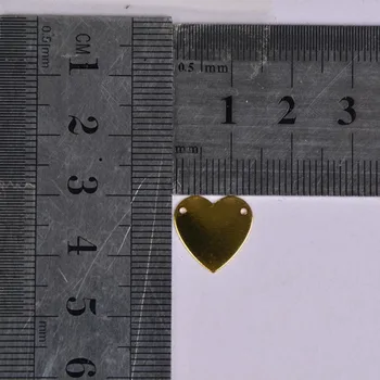 50pcs/lot 12.7*13*0.4 mm material cupru aur argint gol farmec inima pandantiv accesorii pentru brățară DIY bijuterii