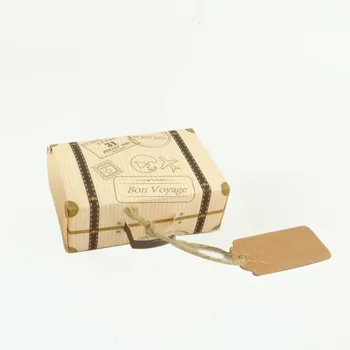 50sets/lot NOU de Creatie Mini Valiza Design Cutie de Bomboane Bomboane Ambalare Cutie de Ciocolată Cutii Cadou de Nunta Cutie cu Card