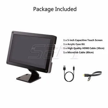 52Pi Free Driver 5 inch, 800*480 ecran Tactil Capacitiv Ecran Monitor pentru Raspberry Pi/Windows/Beaglebone Black Plug and Play