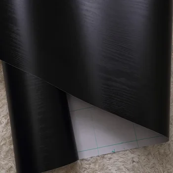 5M Negru Lemn de Cereale Vinil Auto-Adeziv Tapet PVC Impermeabil Decorative Film Dulap de Bucatarie Dulap Mobilier de Perete Autocolant