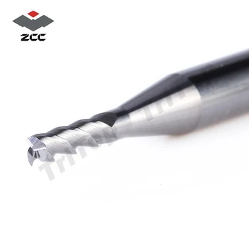 5pcs/lot de Înaltă calitate ZCC.CT AL-3E-D2.5 carbură solidă 3 flaut aplatizate end mill 2.5 mm, cu drept shank milling cutter