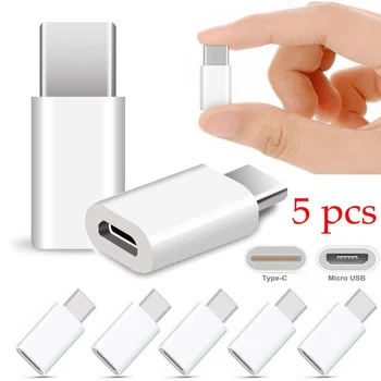 5PCS USB de Tip C-C pentru cablu Micro USB de Date de Încărcare Adaptor încărcător pentru samsung s8 nota 8 a3 a5 a7 2017 Xiaomi, Huawei p9 p10 lg