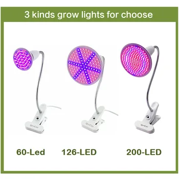 60 126 200 de Plante Led-uri Cresc de Lumină Flexibil Lampa de Titularul Clip floare Floare de Creștere de iluminat în Creștere pentru Interior cu efect de seră hidroponică
