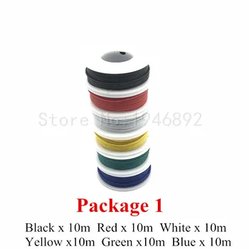 60m UL 1007 24AWG 6 culori se Amestecă 1 Pachet sau Pachet 2 Bobină de Fir Electric Cablu de Linie Aeriană de Cupru Cositorit PCB Sârmă Sârmă RoHS