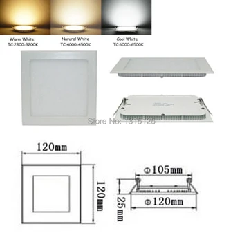 6W CREE Estompat LED Încastrat Plafon Panou Lumini cu CE , Square downlight LED-uri pentru acasa,alb cald/alb rece/+Transport Gratuit