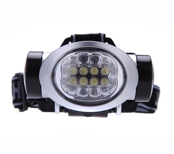 8 LED Lanterna Frontală Felinar rezistent la apa 4 Modul de Cap Lanterna Bicicleta Lampa Pentru Camping, Vânătoare, Pescuit, Drumeții