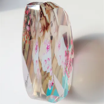 85mm Personalizat in Forma de Inima de Cristal in Miniatura DIY Imagine Lipite de Sticlă Decorative Decor Acasă Casa Ornamente Cadouri de Dragoste