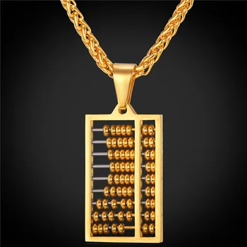 Abacus Pandantiv Colier Farmece Bijuterii Cadou din Oțel Inoxidabil/Aur de Culoare Lanț de Bărbați/Femei 2016 Nou GP1892