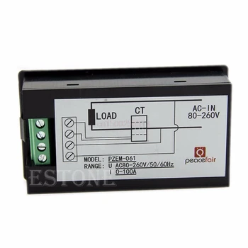 AC 100A LCD Digital Volt, Watt Metru de Putere Iluminare din spate Albastru Panoul de Ampermetru Voltmetru 110V 220V