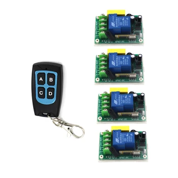 AC 220V 30A 1CH RF Wireless Remote Control System Switch,1 X Transmițător + 4X Receptor,315/433MHZ SKU: 5517