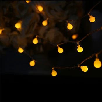 AC220V 100cm 100 led-uri de iluminat Exterior LED Mingea șir lampa Transparent fir de Lumină de Crăciun nunta de basm grădină pandantiv bec